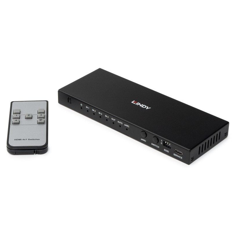 Lindy 4 Port HDMI 8K60 Switch with Lindy 4 Port HDMI 8K60 Switch with
